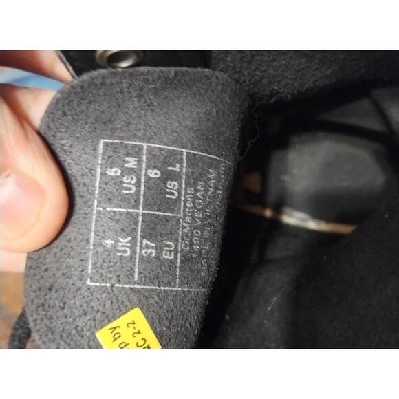 Dr. Martens Black Leather 8-Eye Combat Boots with Yellow Stitching - Picture 4 of 4